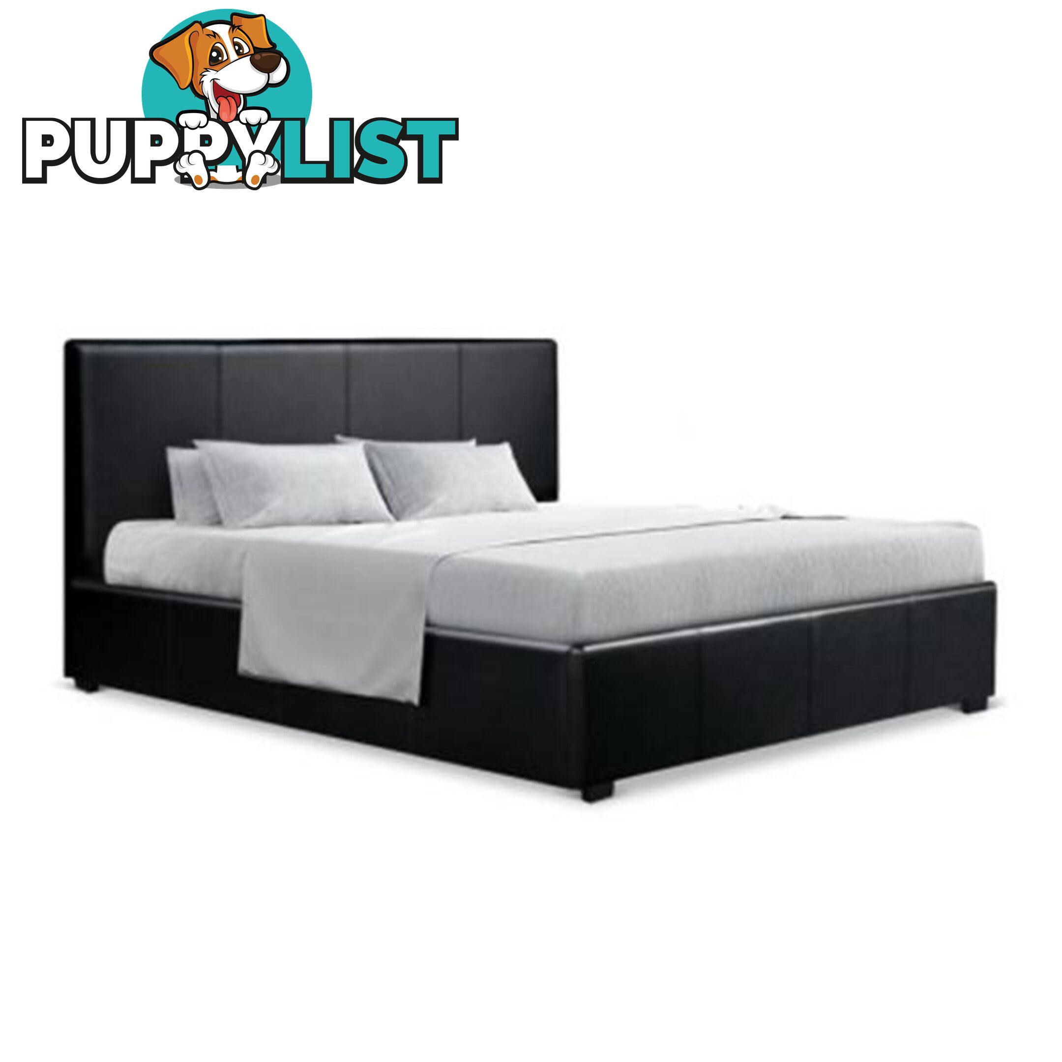 PU Leather Gas Lift Bedframe Double - Artiss - 4344744398853