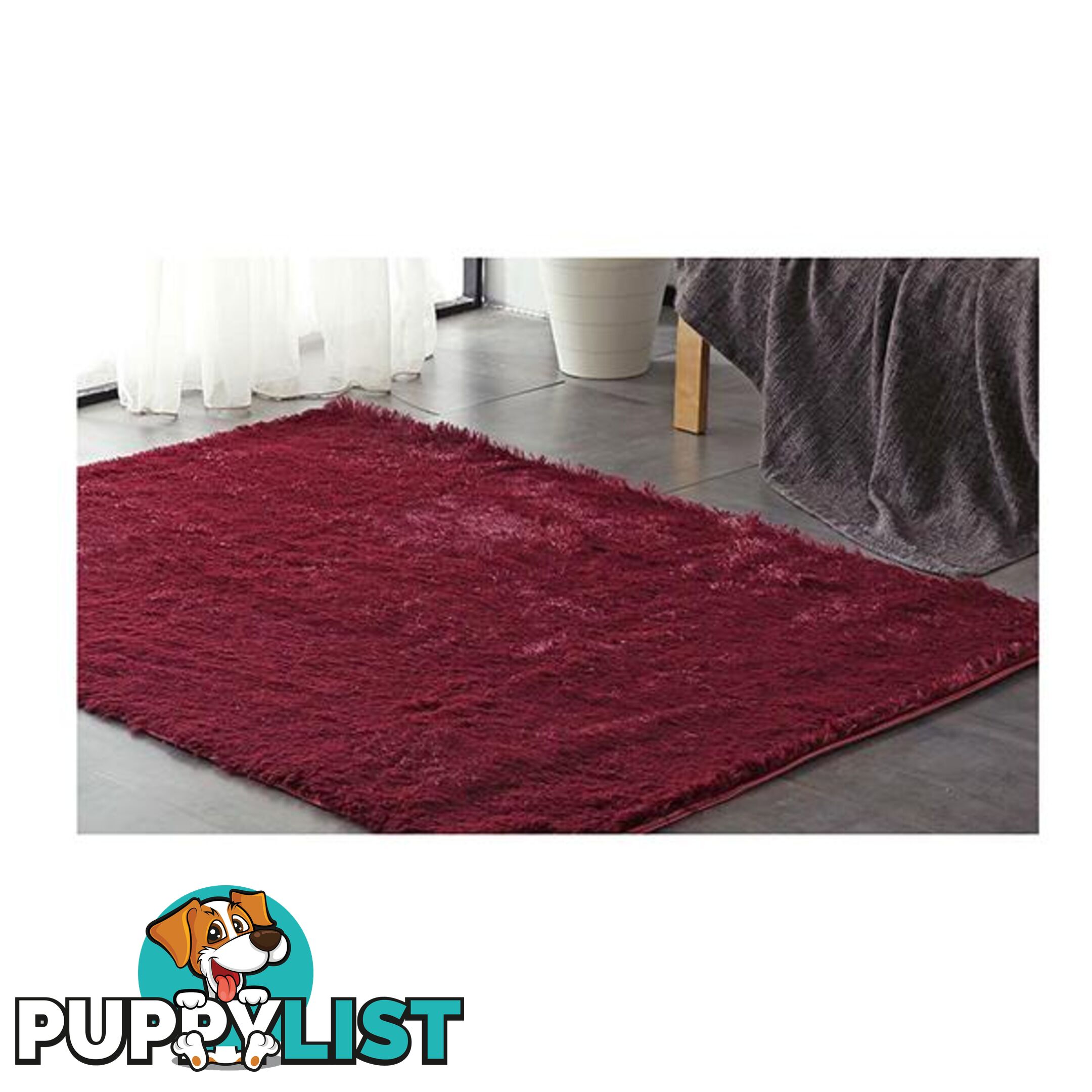 Designer Soft Shag Shaggy Floor Confetti Rug Carpet Decor 200X230Cm Burgundy - Unbranded - 787976594480