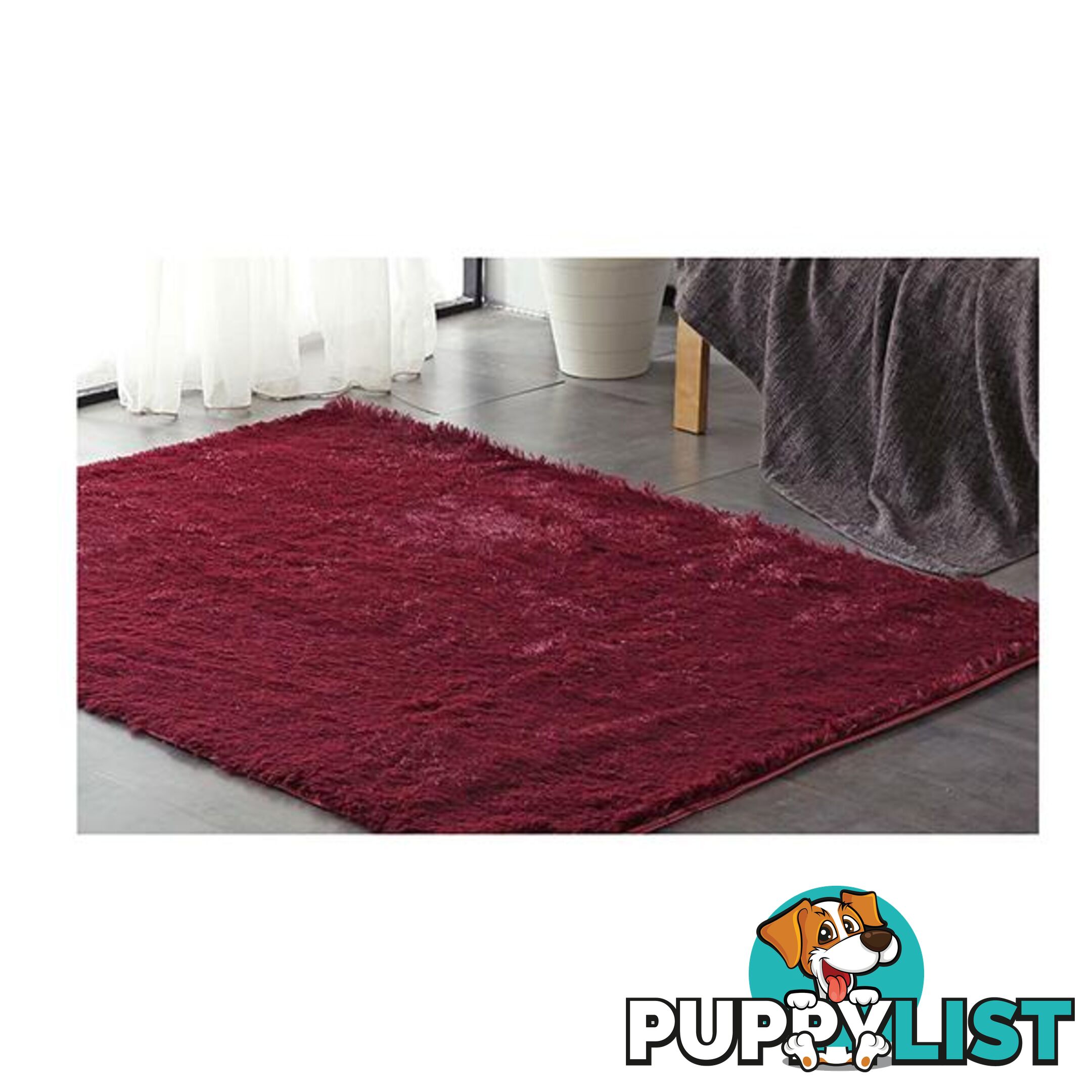 Designer Soft Shag Shaggy Floor Confetti Rug Carpet Decor 160X230Cm Burgundy - Unbranded - 787976594572