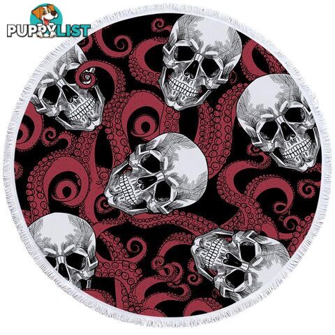 Skulls and Octopus Beach Towel - Towel - 7427046322010