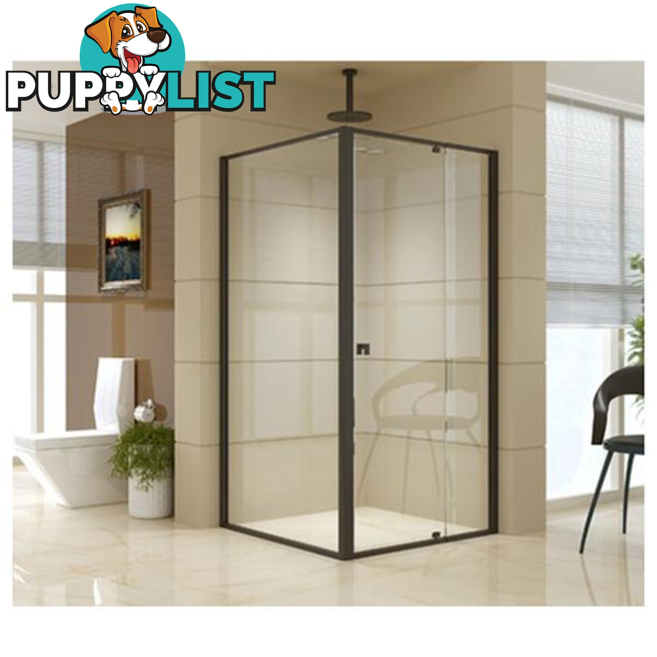 Adjustable Safety Glass Shower Screen - Glass Shower Screen - 7427005893940