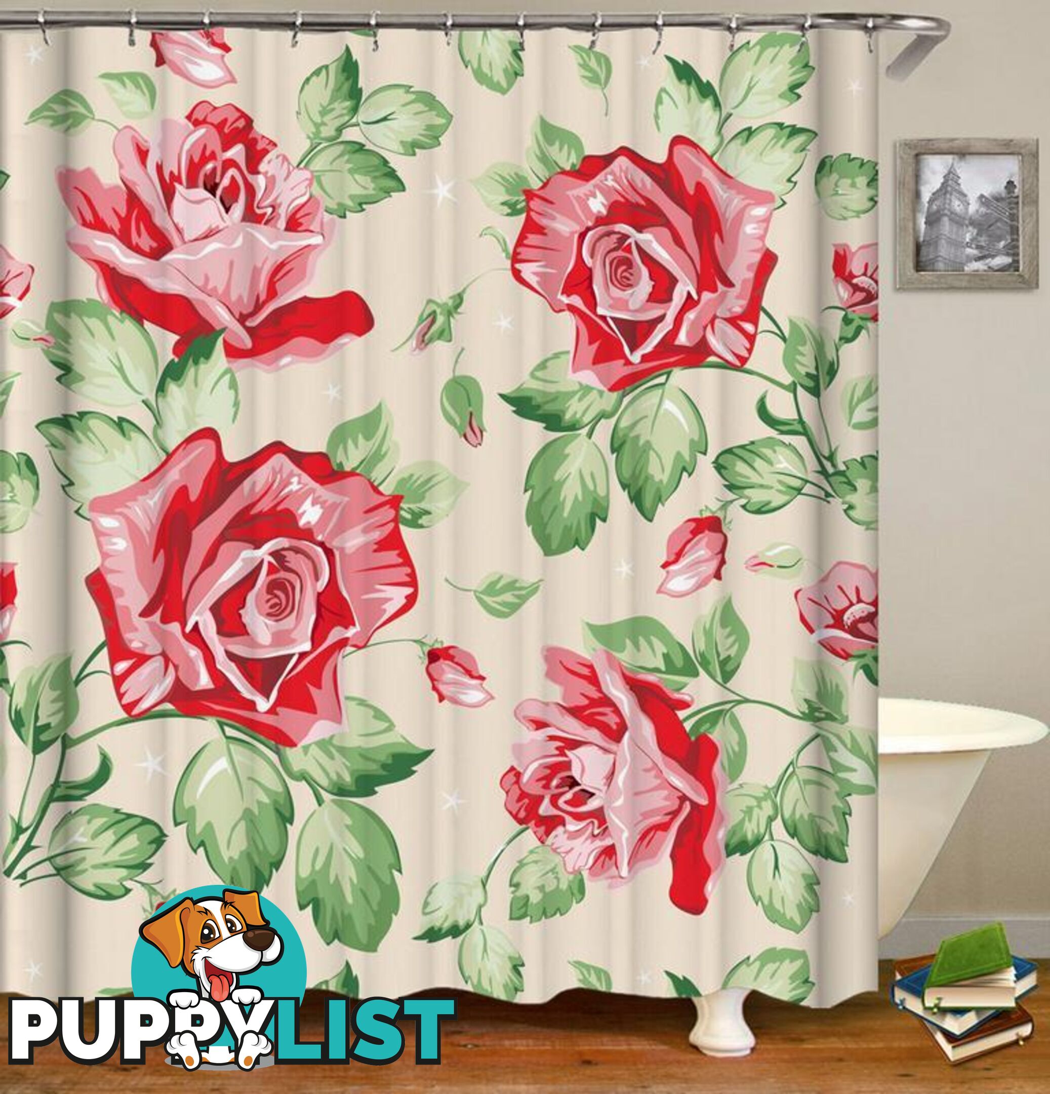 Classic Roses Drawing Shower Curtain - Curtain - 7427045938083