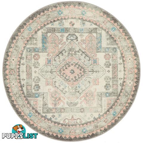 Avenue Faded Silver Round Rug - Unbranded - 9375321883375