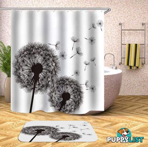 Groundsel Black And White Shower Curtain - Curtain - 7427045933194