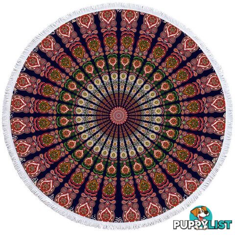 Purplish Oriental Mandala Beach Towel - Towel - 7427046318563