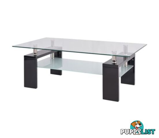 High-Gloss Coffee Table With Lower Shelf 110 x 60 x 40 Cm Black - Unbranded - 9476062042677