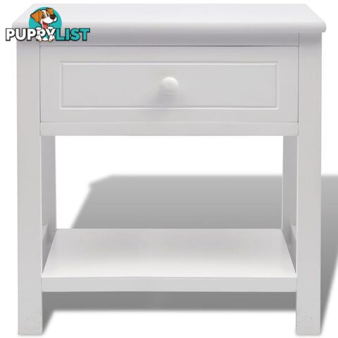 Bedside Cabinet Wood - White - Unbranded - 4326500435460