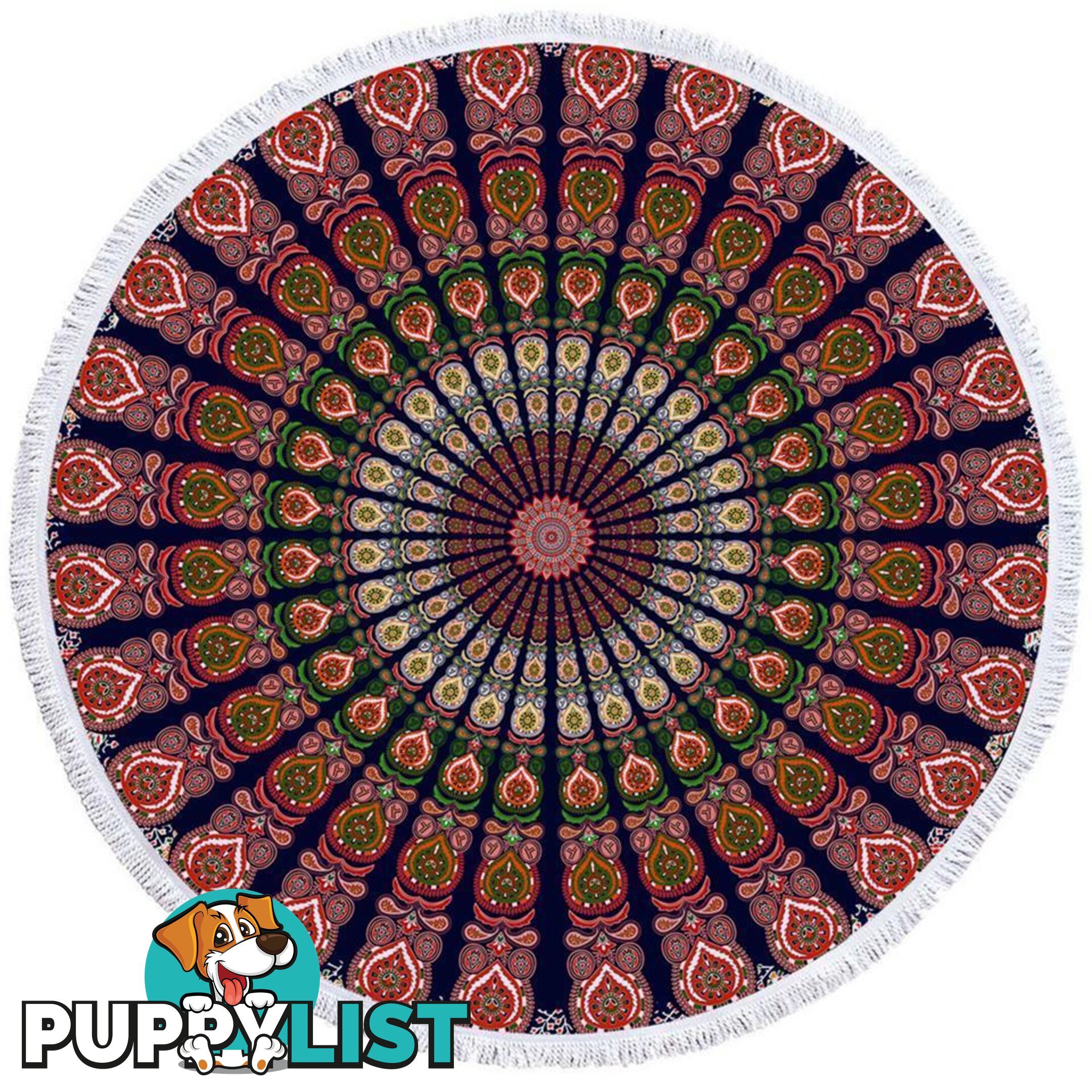 Purplish Oriental Mandala Beach Towel - Towel - 7427046318570