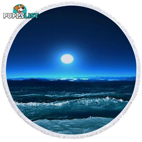 Moon Light Ocean Beach Towel - Towel - 7427046327114