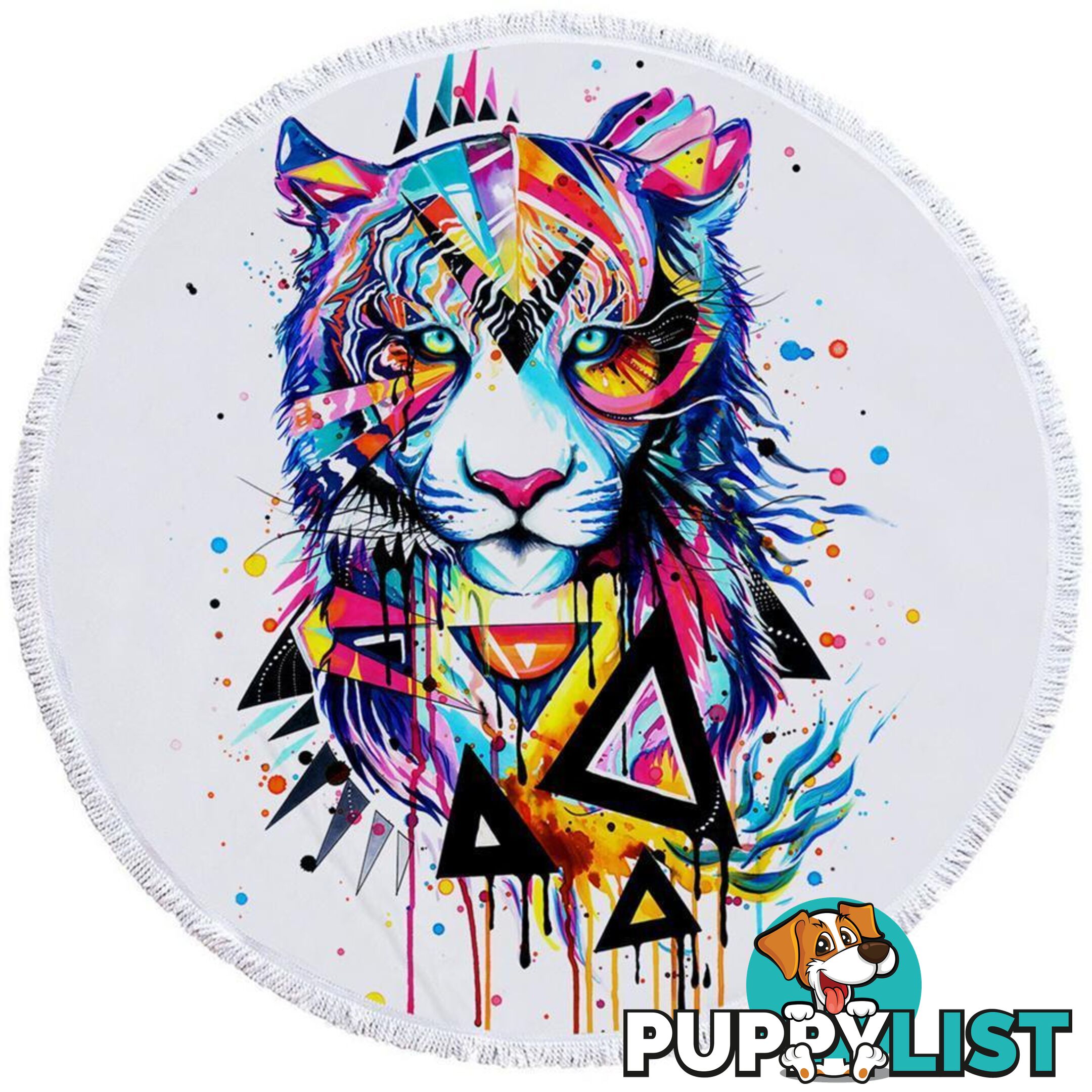 Colorful Art Lion Beach Towel - Towel - 7427046328890