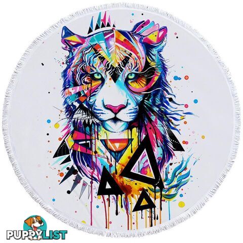 Colorful Art Lion Beach Towel - Towel - 7427046328890