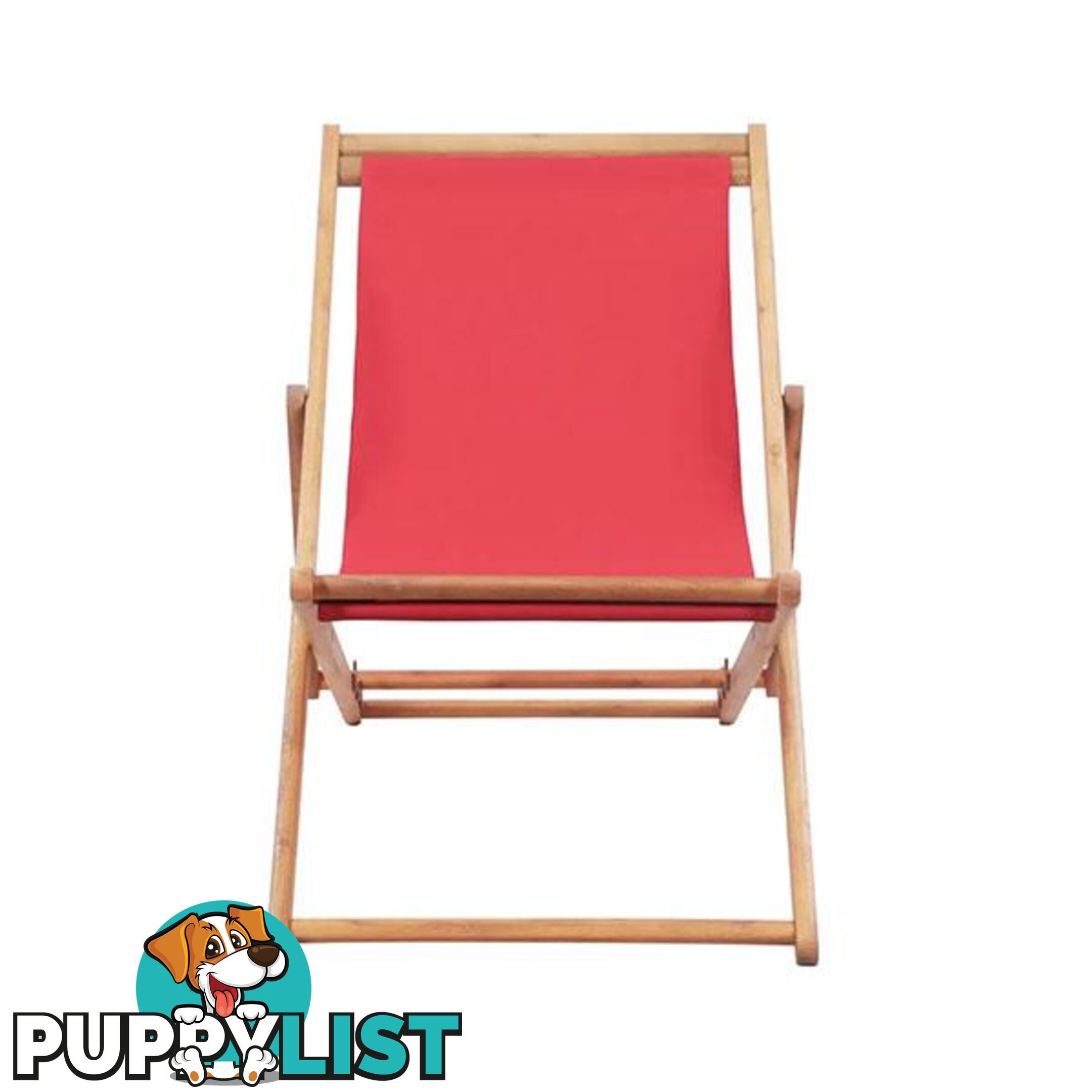 Fabric And Wooden Frame Folding Beach Chair - Unbranded - 8718475613787