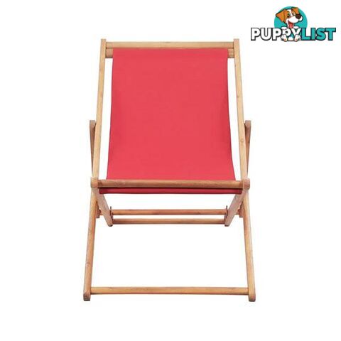 Fabric And Wooden Frame Folding Beach Chair - Unbranded - 8718475613787