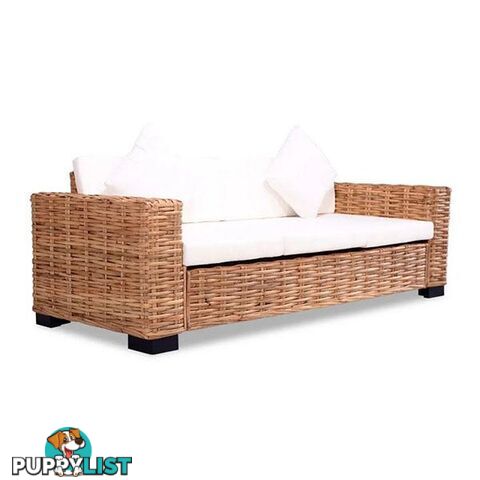 3 Seater Sofa Natural Rattan - Unbranded - 8718475558927