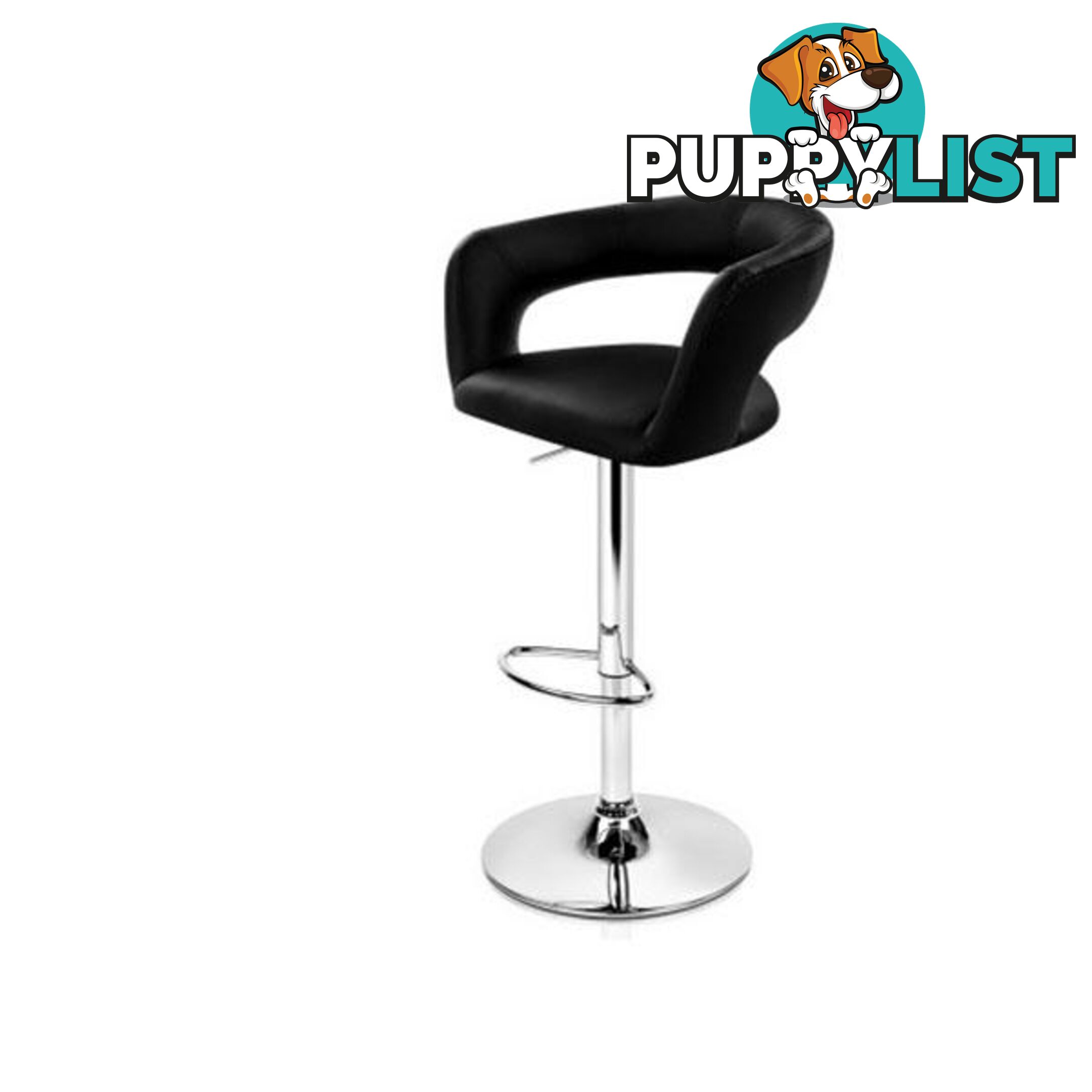 2 Gas Lift Bar Stools Swivel Chairs With Circular Backrest - Artiss - 7427005885556