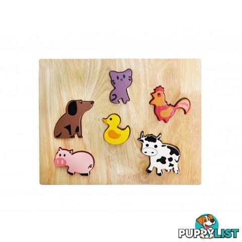 Farm Animal Play Set & Puzzle - Qtoys - 8936074264593