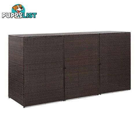 Triple Wheelie Bin Shed 229X78X120 Cm Poly Rattan - Unbranded - 8719883797137