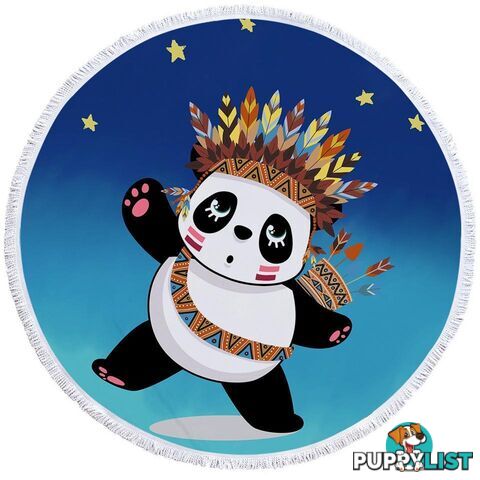 Native American Panda Beach Towel - Towel - 7427046309752