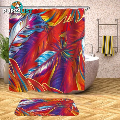 Fire Colors Feathers Shower Curtain - Curtains - 7427045968646