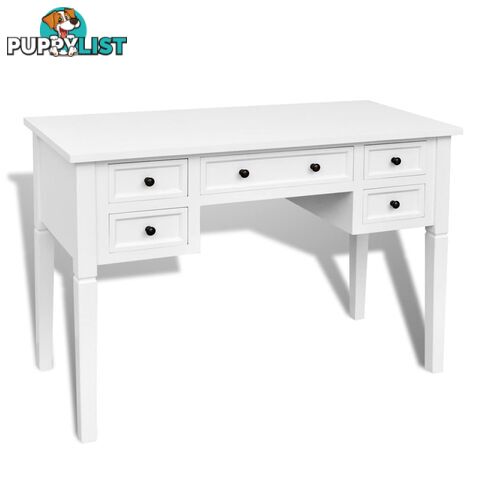 White Writing Desk With 5 Drawers - Unbranded - 9476062041304