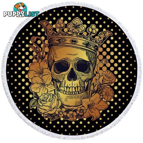 Floral King Skull Beach Towel - Towel - 7427046313926