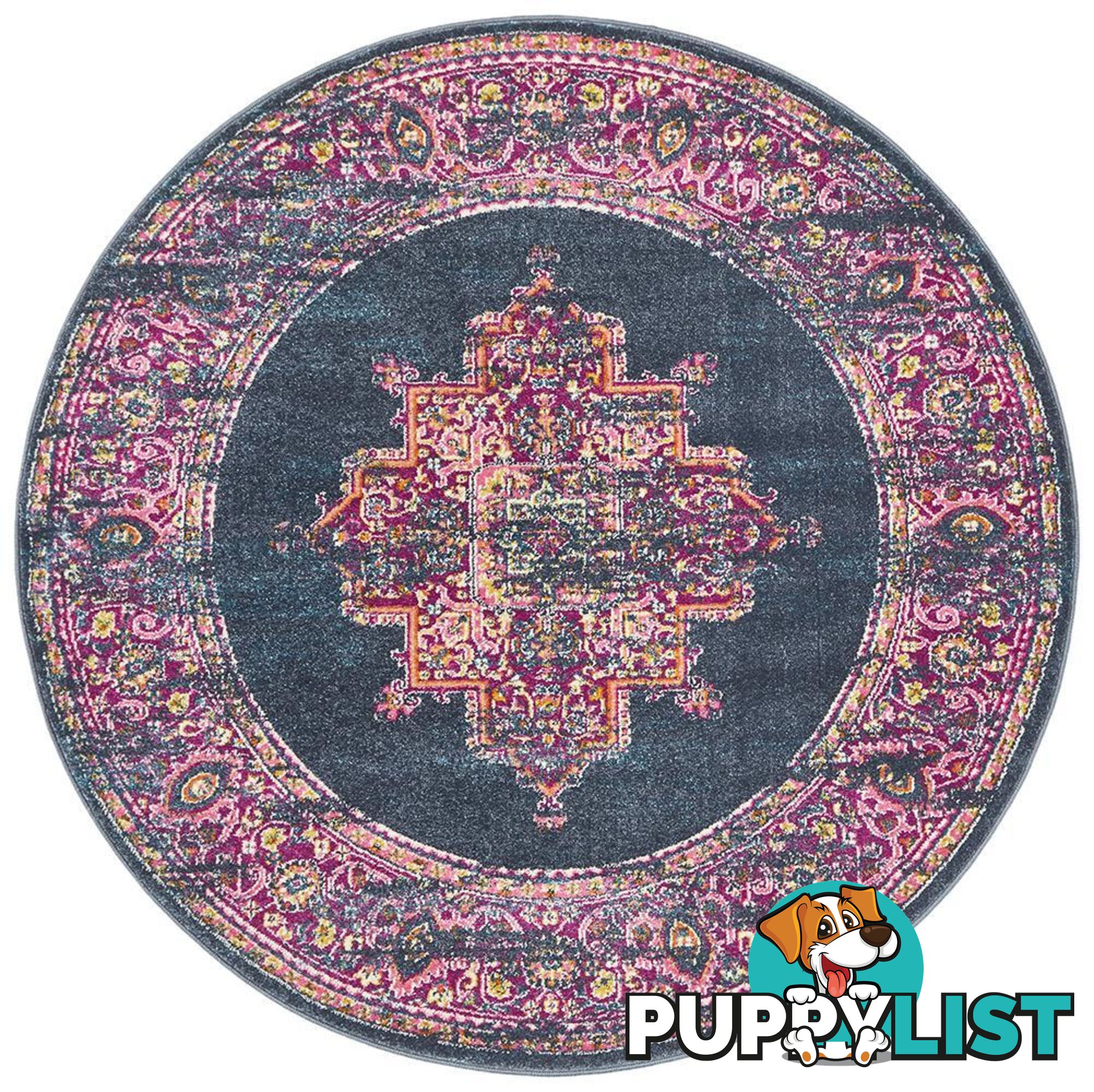 Babylon Round Donanma Mavi Rug - Unbranded - 9375321875905