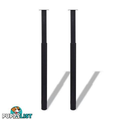 Telescopic Table Legs 2 Pcs Black 710 Mm To 1100 Mm - Unbranded - 8718475946687