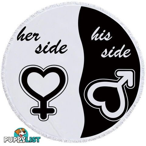 Her Side His Side Beach Towel - Towel - 7427046326025