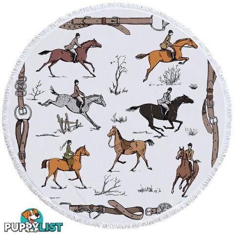 Horse Riding Pattern Beach Towel - Towel - 7427046339407