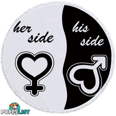 Her Side His Side Beach Towel - Towel - 7427046326001