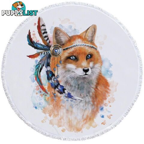 Native American Fox Beach Towel - Towel - 7427046307758