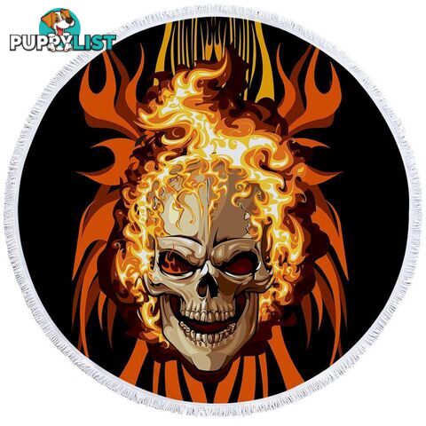 Skull on Fire Beach Towel - Towel - 7427046313452