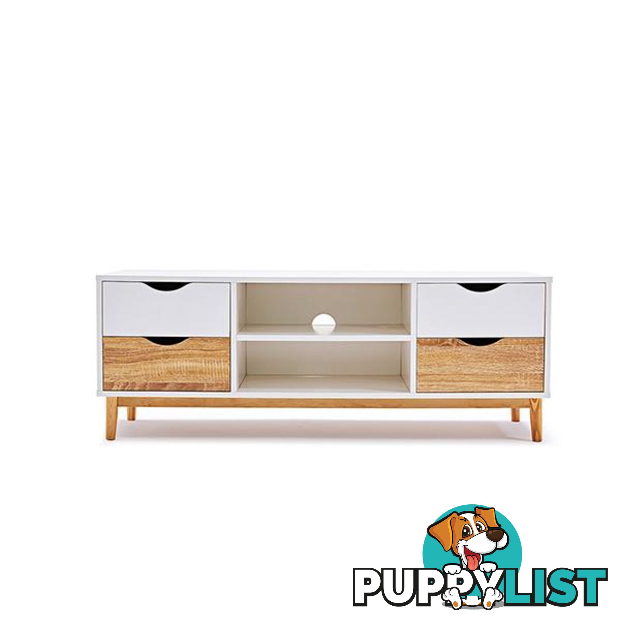 Cassina Tv Cabinet Stand Entertainment Unit White Oak - Unbranded - 733424615979