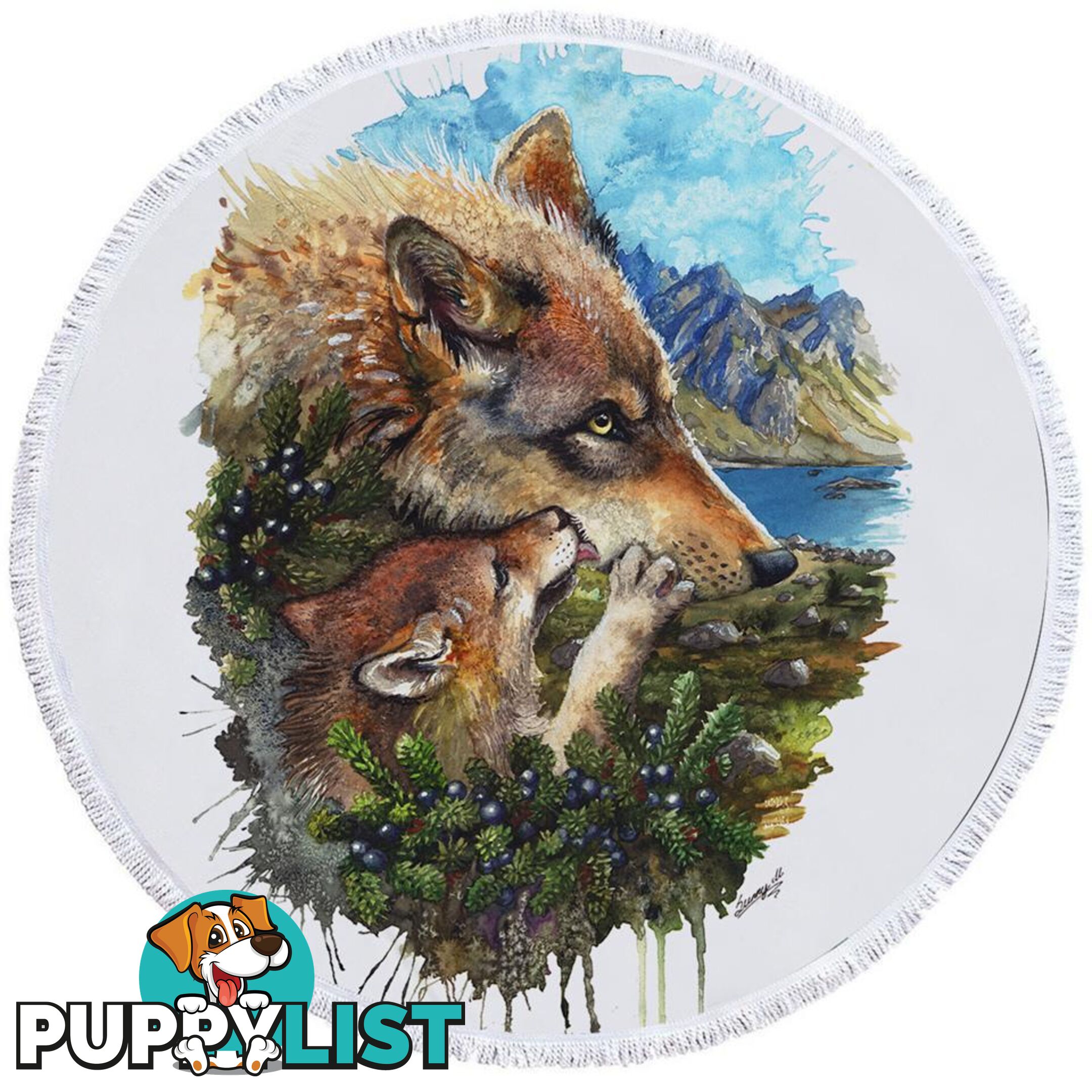 Art Painting Wolfs Beach Towel - Towel - 7427046324496