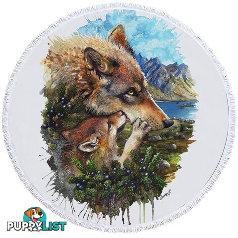 Art Painting Wolfs Beach Towel - Towel - 7427046324496