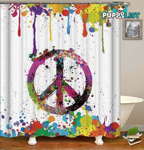 Riot Of Colors Peace Shower Curtain - Curtain - 7427046138604