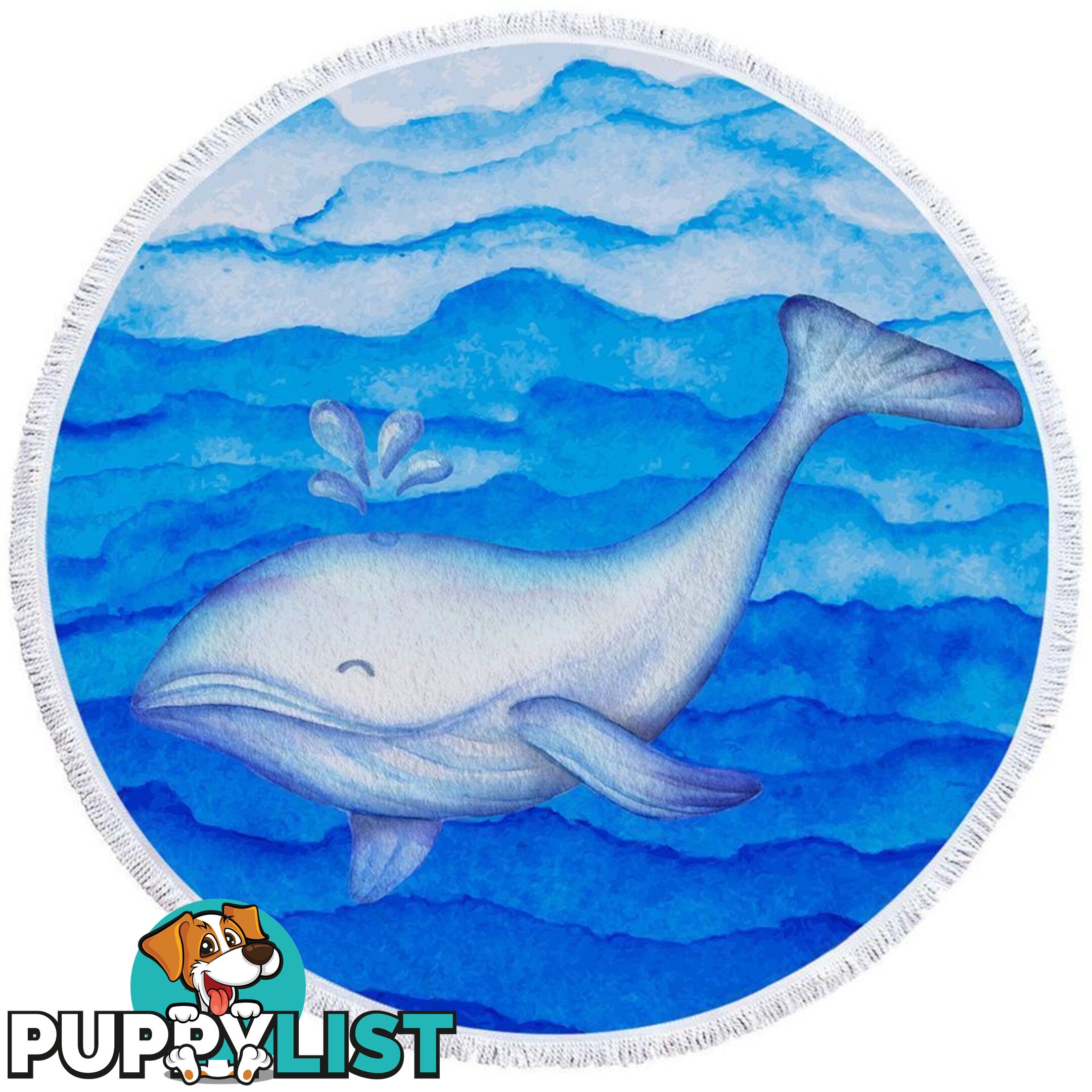 Blue Cute Whale Beach Towel - Towel - 7427046315999