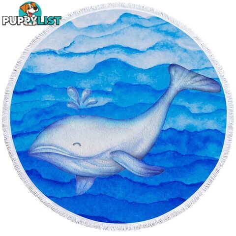 Blue Cute Whale Beach Towel - Towel - 7427046315999