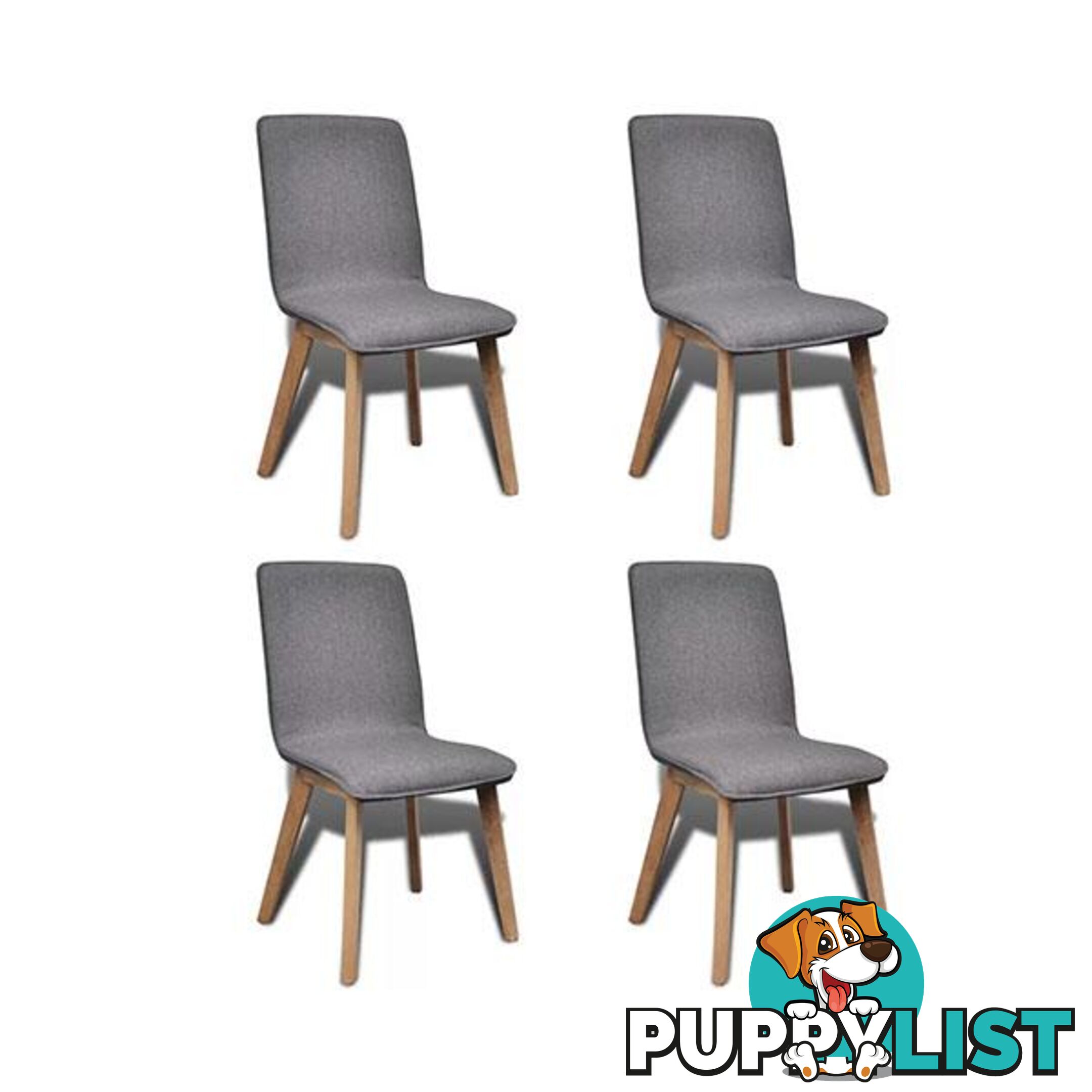 Dining Chairs 4 Pcs Light Grey Fabric And Solid Oak Wood - Unbranded - 8718475882411