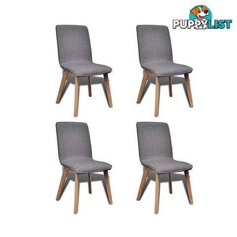 Dining Chairs 4 Pcs Light Grey Fabric And Solid Oak Wood - Unbranded - 8718475882411