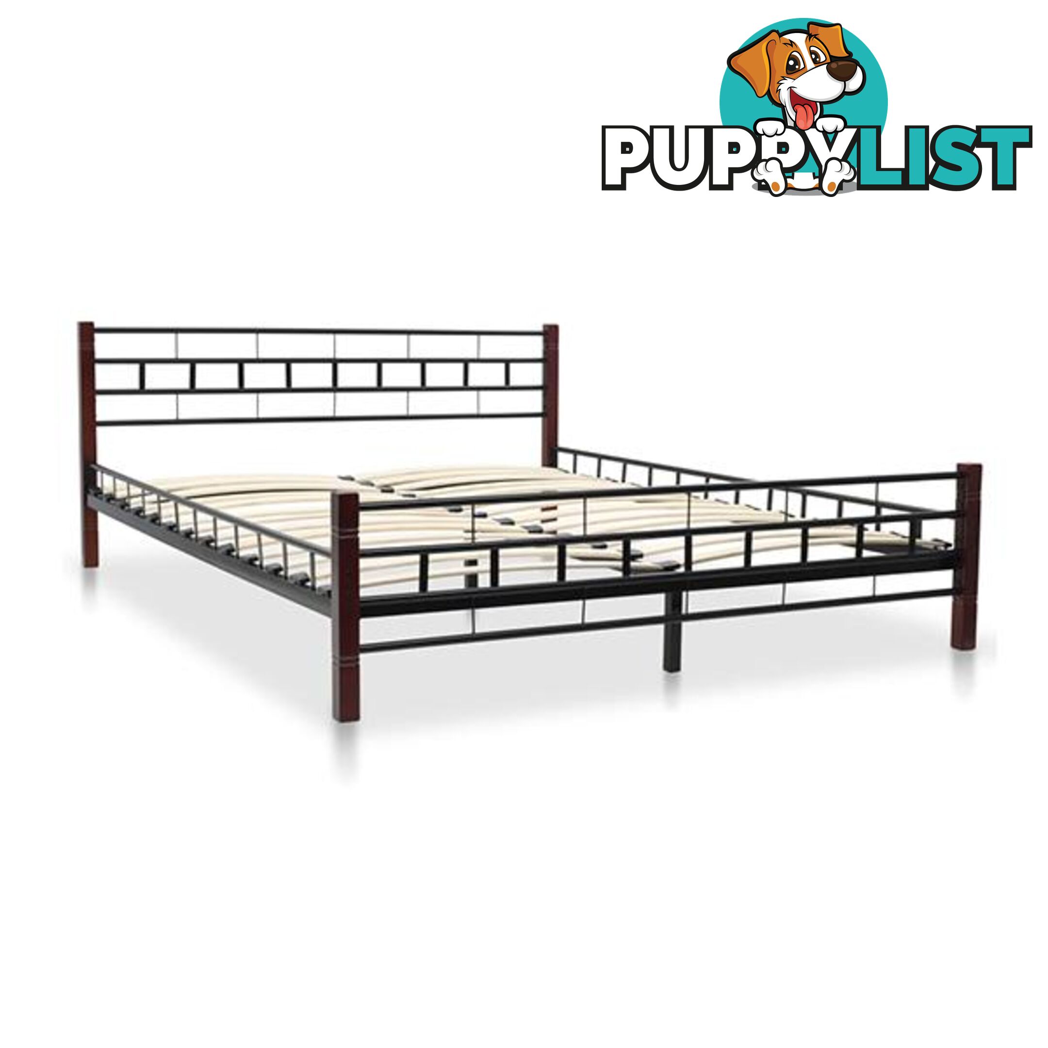 Bed Frame With Slatted Base Wooden Post - Unbranded - 7427046166980