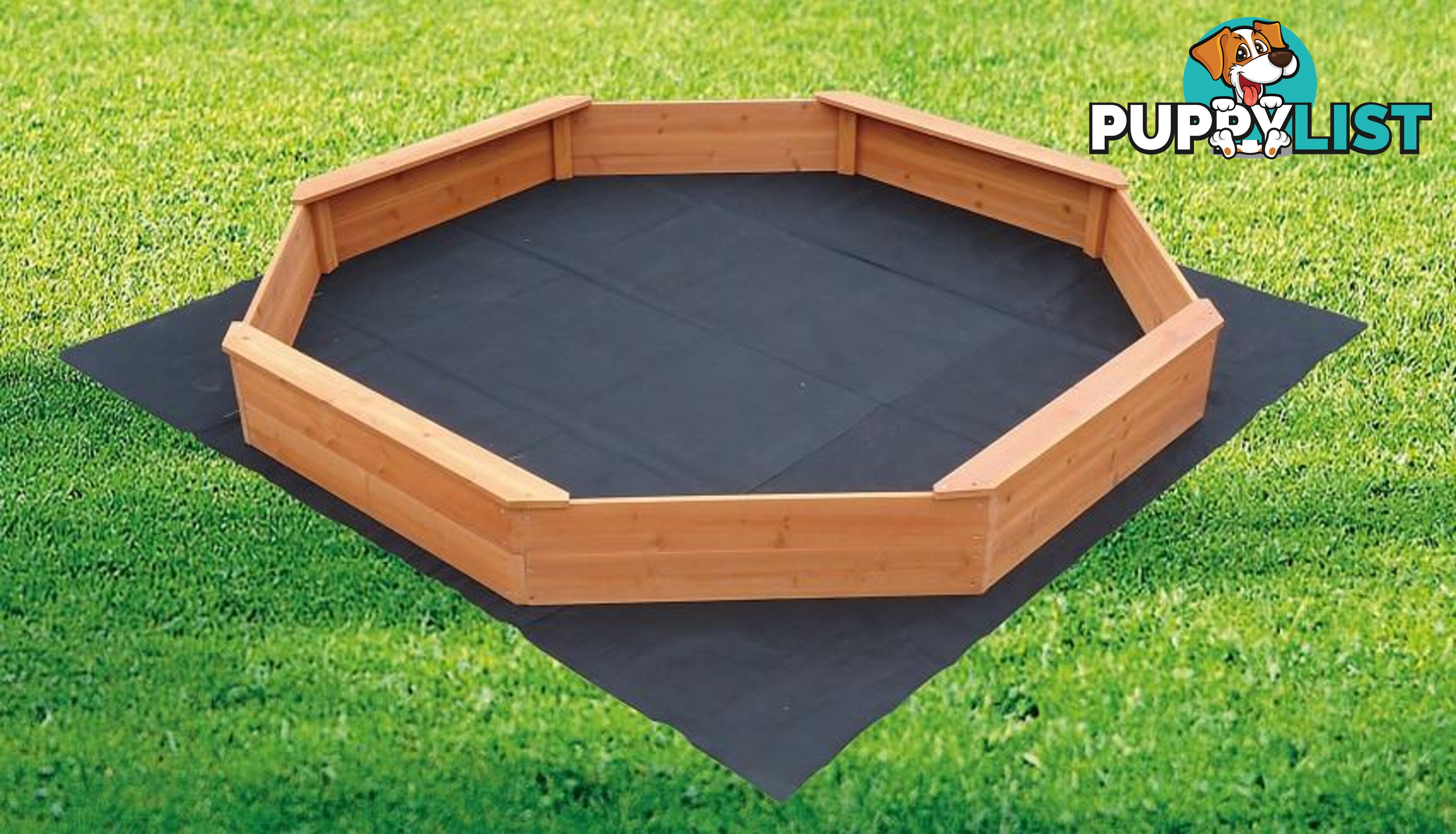 Kids Large Octagonal Wooden Sandpit - Unbranded - 4344744419572