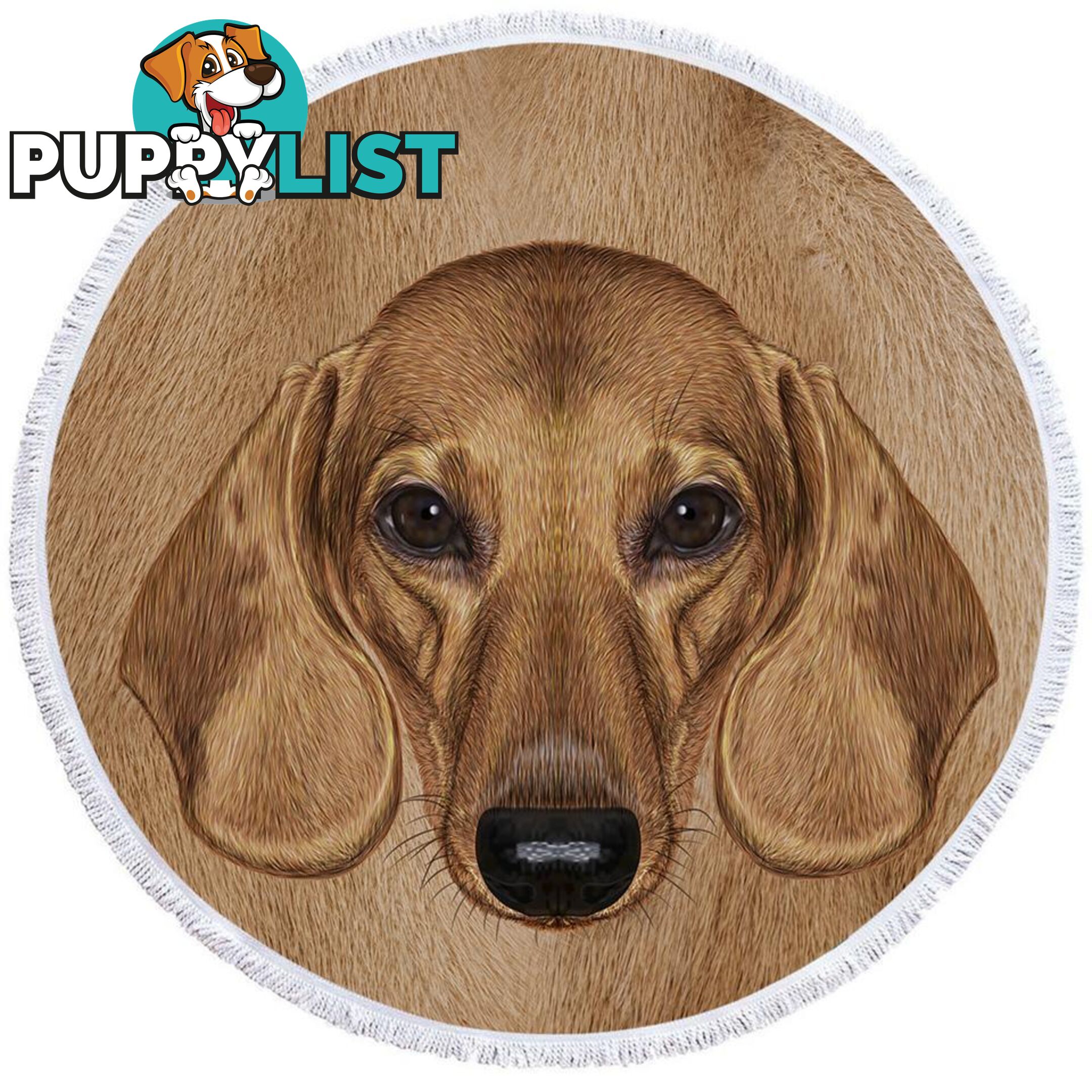 Dachshund Dog Head Beach Towel - Towel - 7427046315890