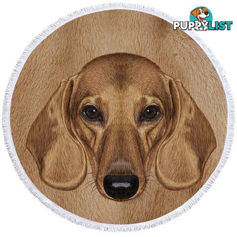 Dachshund Dog Head Beach Towel - Towel - 7427046315890