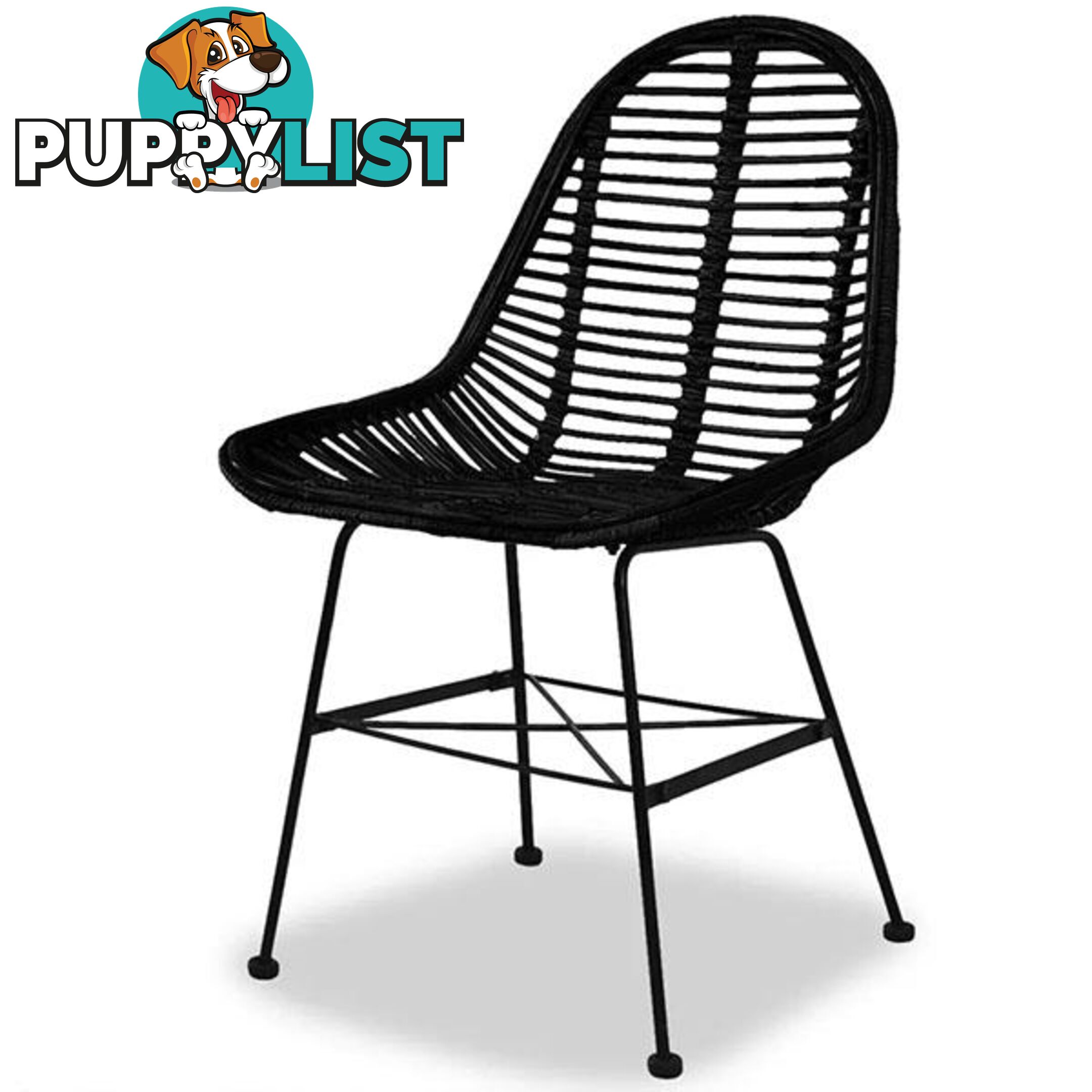 4 Black Piece Rattan Dining Chairs - Unbranded - 7427046238403