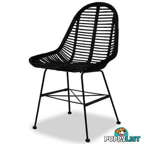 4 Black Piece Rattan Dining Chairs - Unbranded - 7427046238403