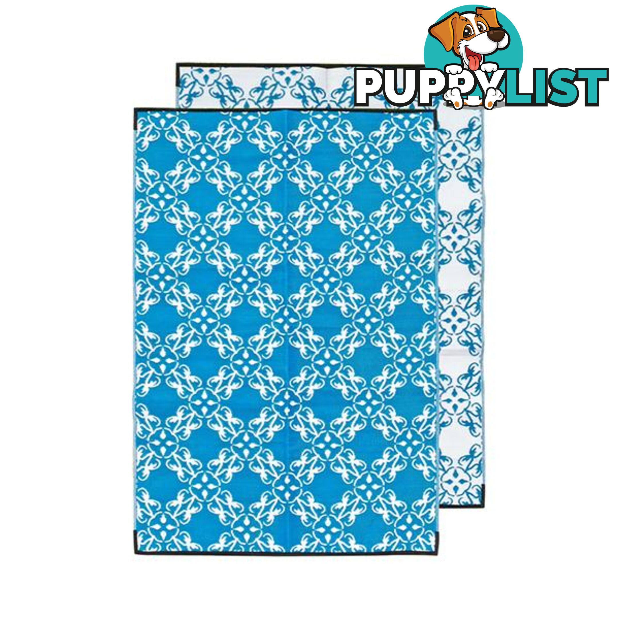 Santorini Recycled Plastic Mat Blue And White - Unbranded - 797776545421