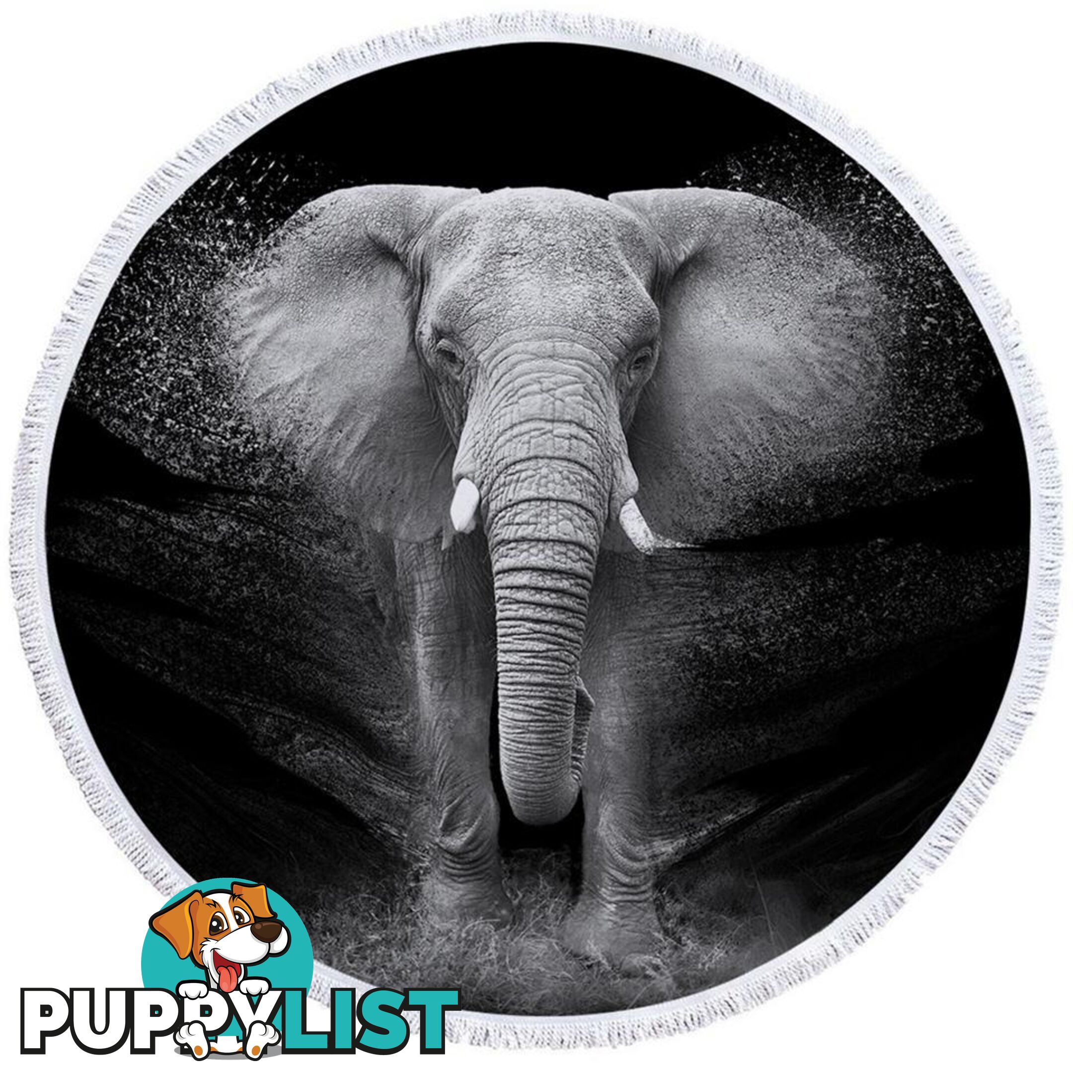 Black and White Elephant Photo Beach Towel - Towel - 7427046313193