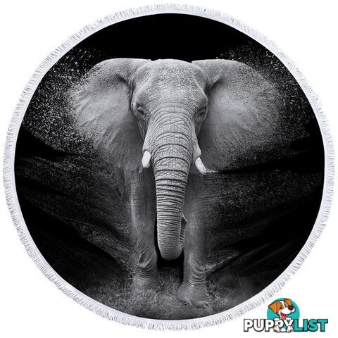 Black and White Elephant Photo Beach Towel - Towel - 7427046313193