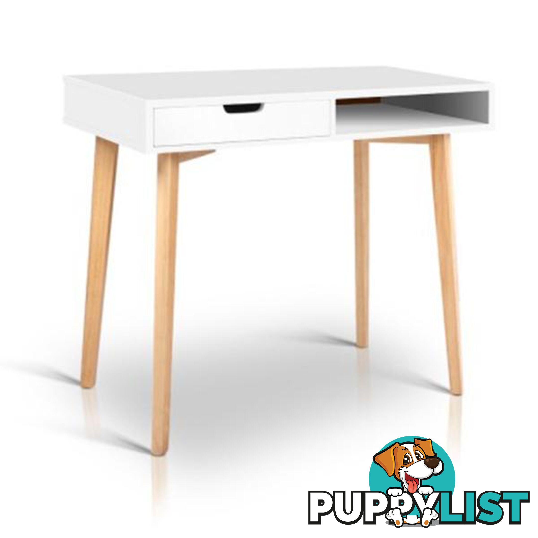 Wood Computer Desk with Drawers - White - Artiss - 9350062149744